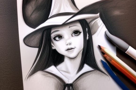 Cute Young Witch Character Sketches in Hyperrealism