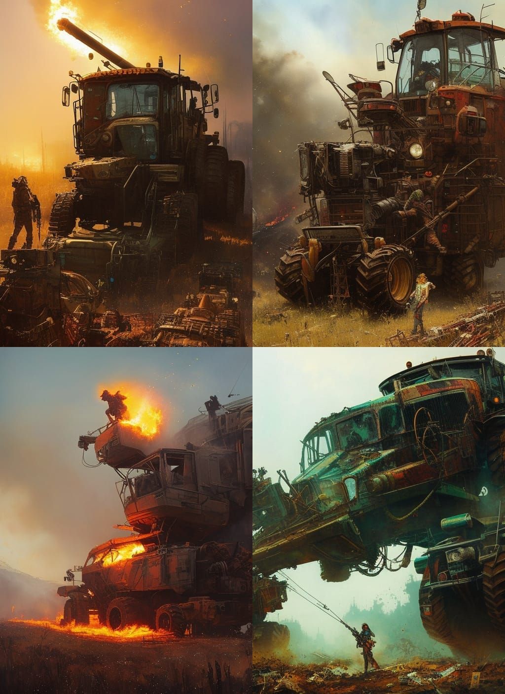 Tank Girl Rides Burning Harvester of Doom