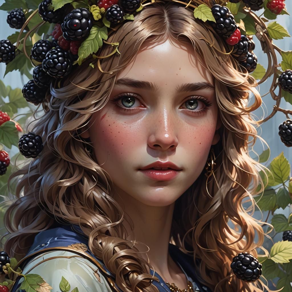 Hyperdetailed Blackberry Portrait in Dynamic Lighting