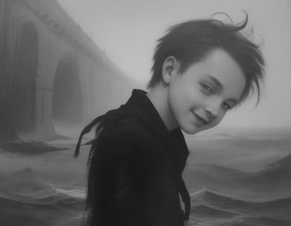 Dreamlike Portrait of a Child in Surrealist Style