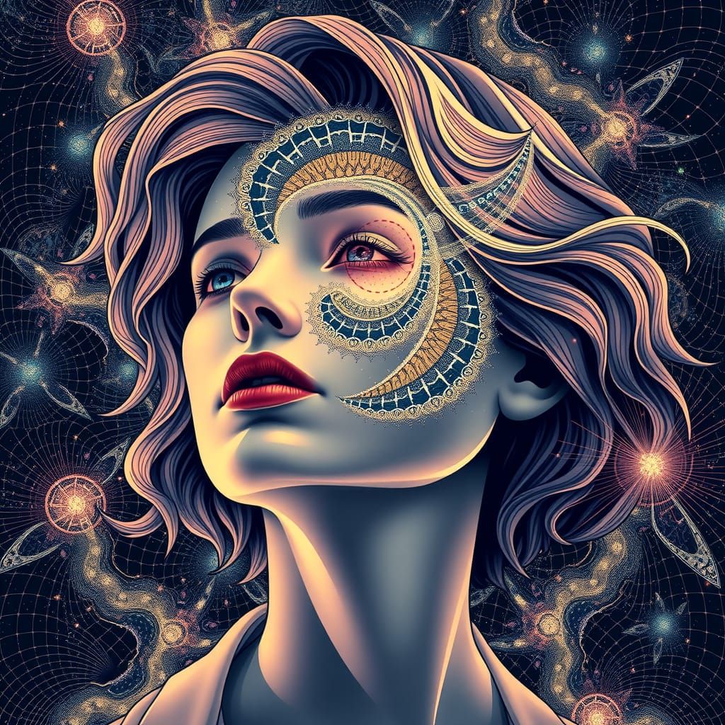 Cosmic Woman: Universe Within, Fractal Art