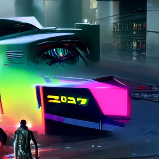 Cyberpunk Cityscape in Neon Style