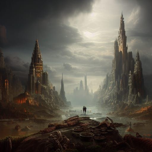 Epic and Detailed Digital Painting of Heaven