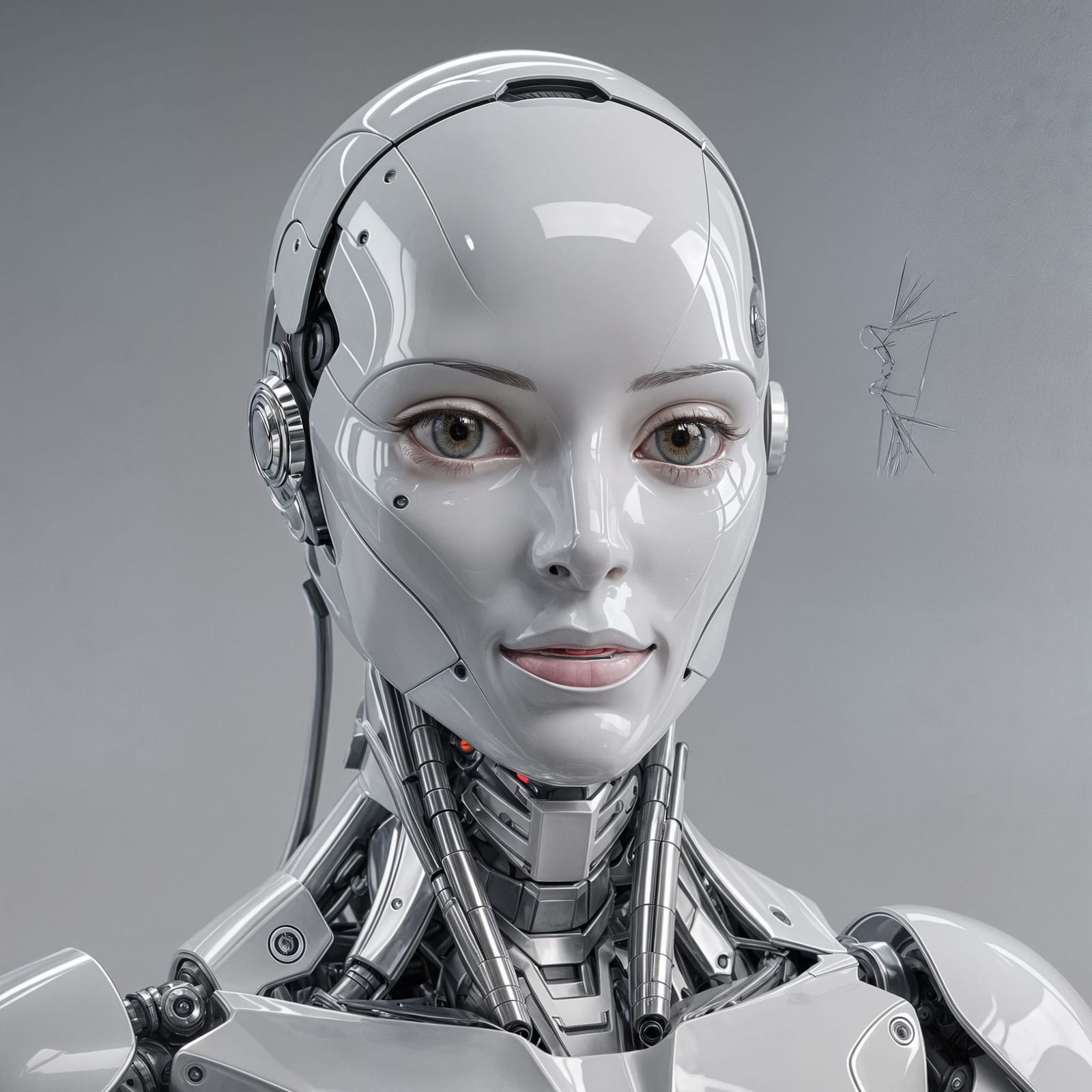 Hyper-Realistic 3D Render of Advanced Humanoid Robot