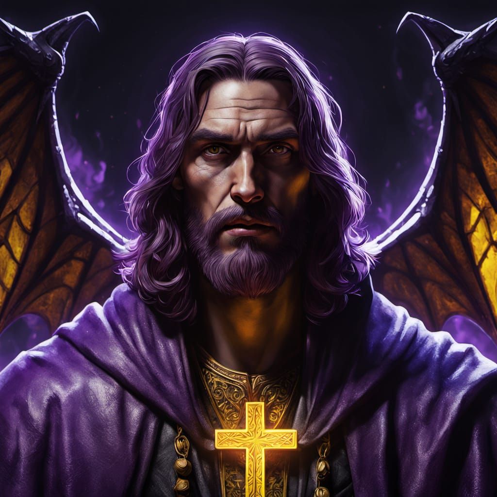 Jesus Battles Vampire in Dark Fantasy Concept Art