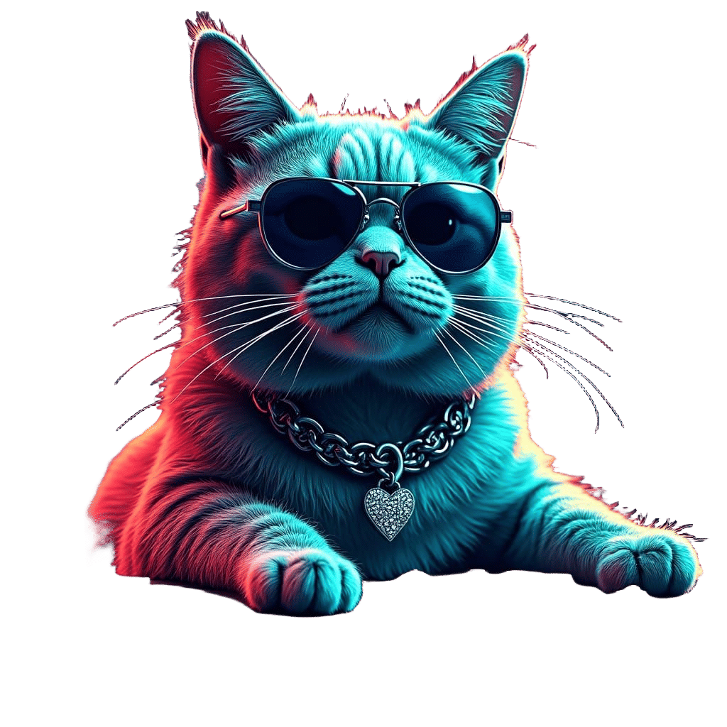 Rasta Cat in Sunglasses: Pop Art Digital Design