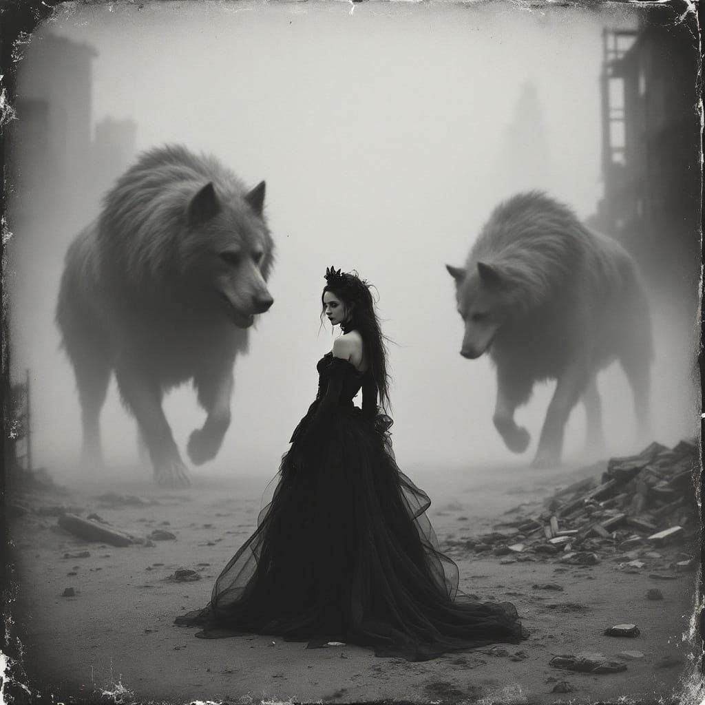 Gothic Model in a Post-Apocalyptic Tintype Photograph