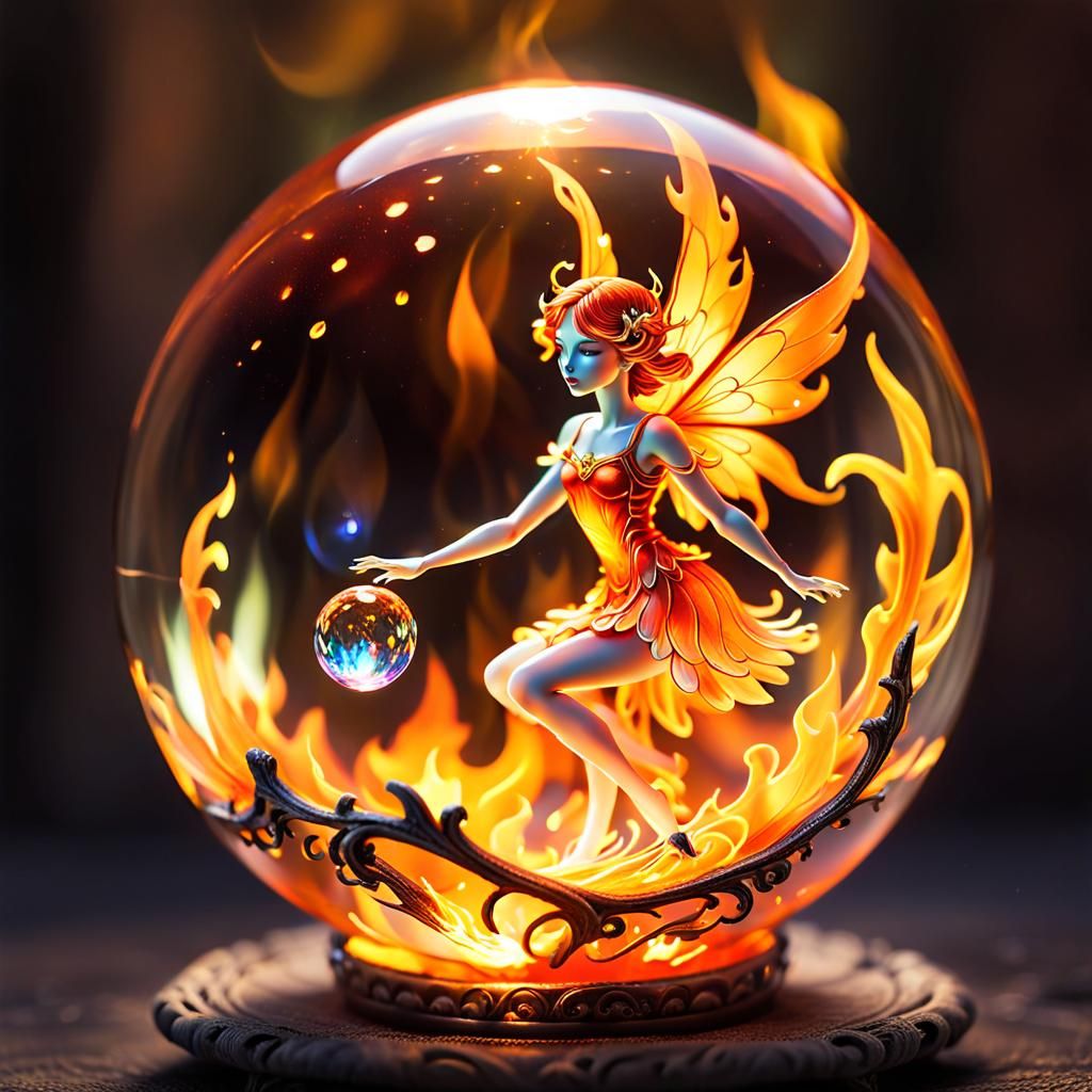 Fiery Fairy Dances in Crystal Ball
