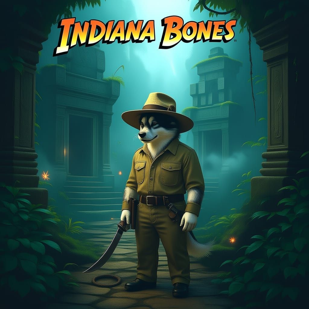 Malamute Explorer in Misty Jungle Temple