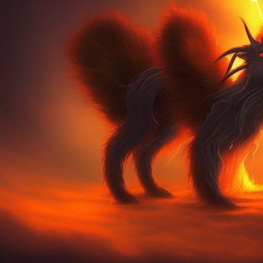 Epic Flareon in a Detailed Digital Painting