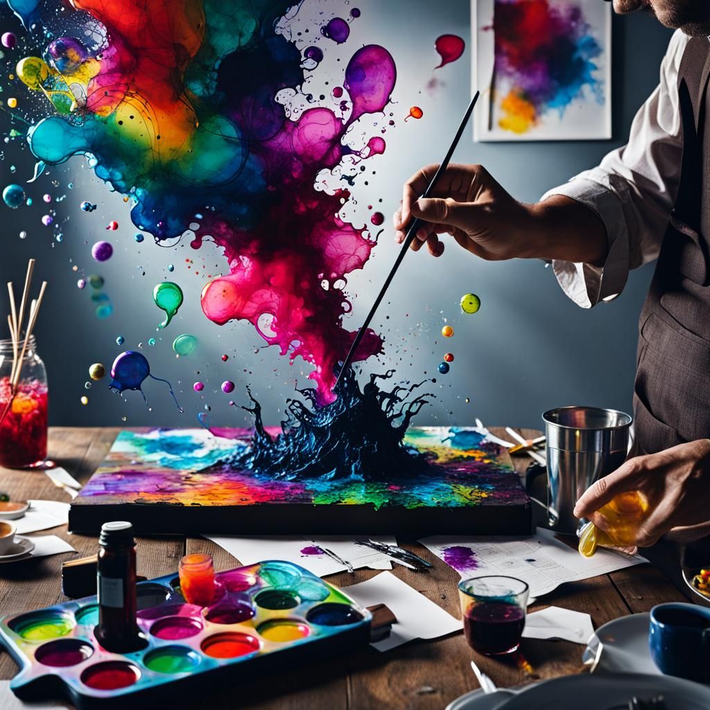 Stick Figure Conversations in Alcohol Inks