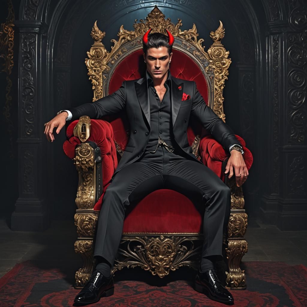 Monochromatic Demon King on Ornate Throne