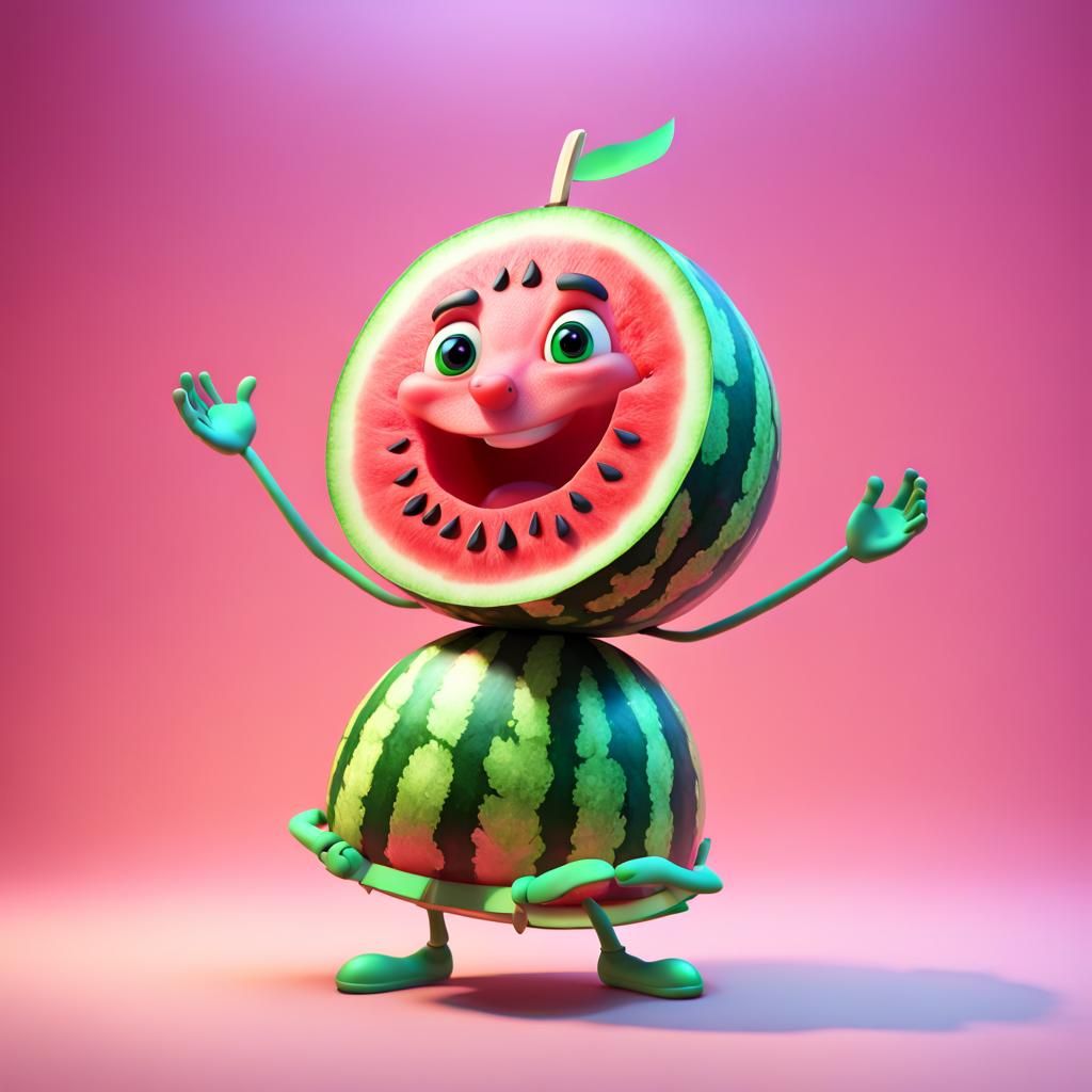 Dancing Watermelon: 3D Digital Art