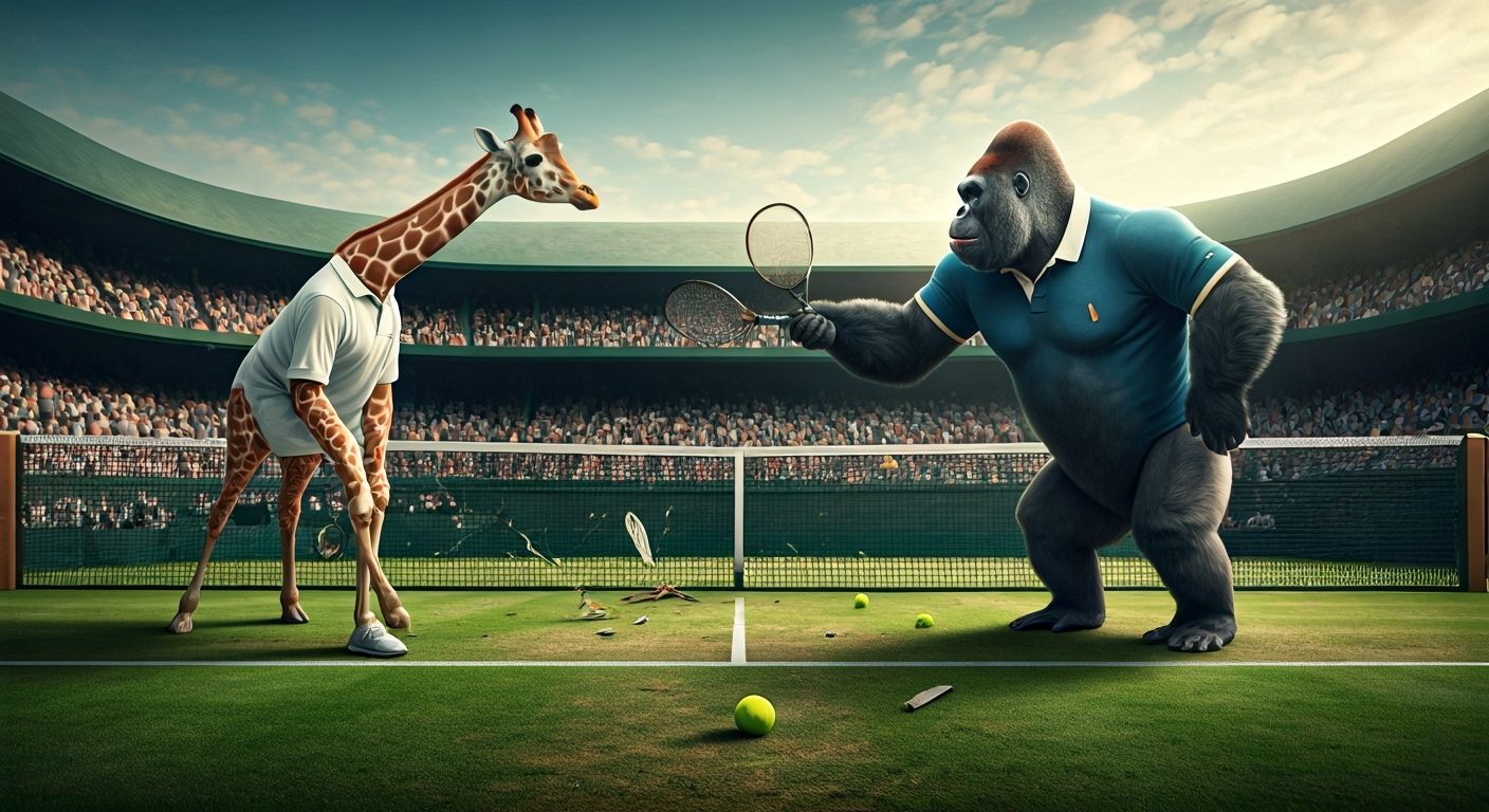 Anthropomorphic Animals Play Tennis at Wimbledon