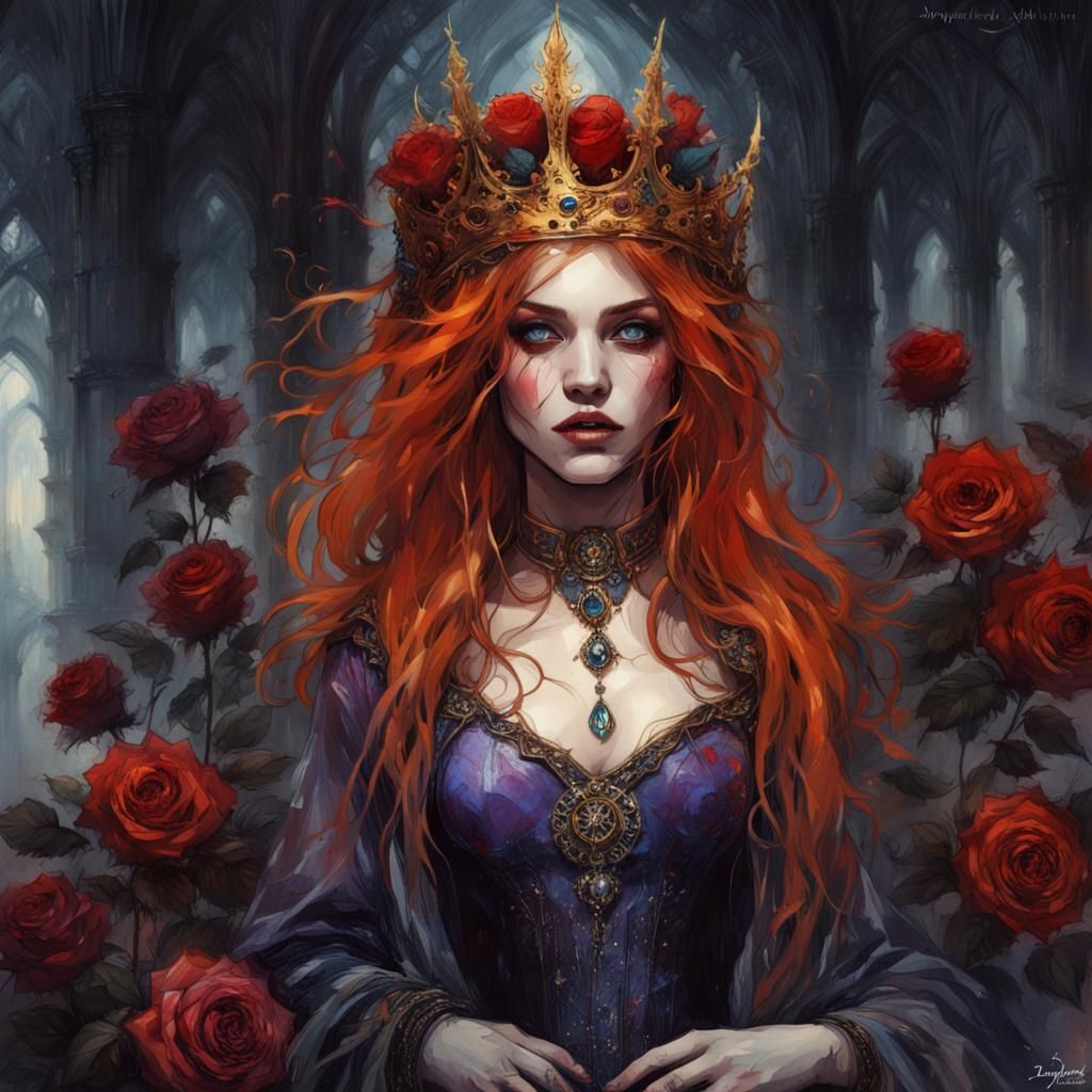 Gothic Vampire Queen Plays Piano in Sunlight