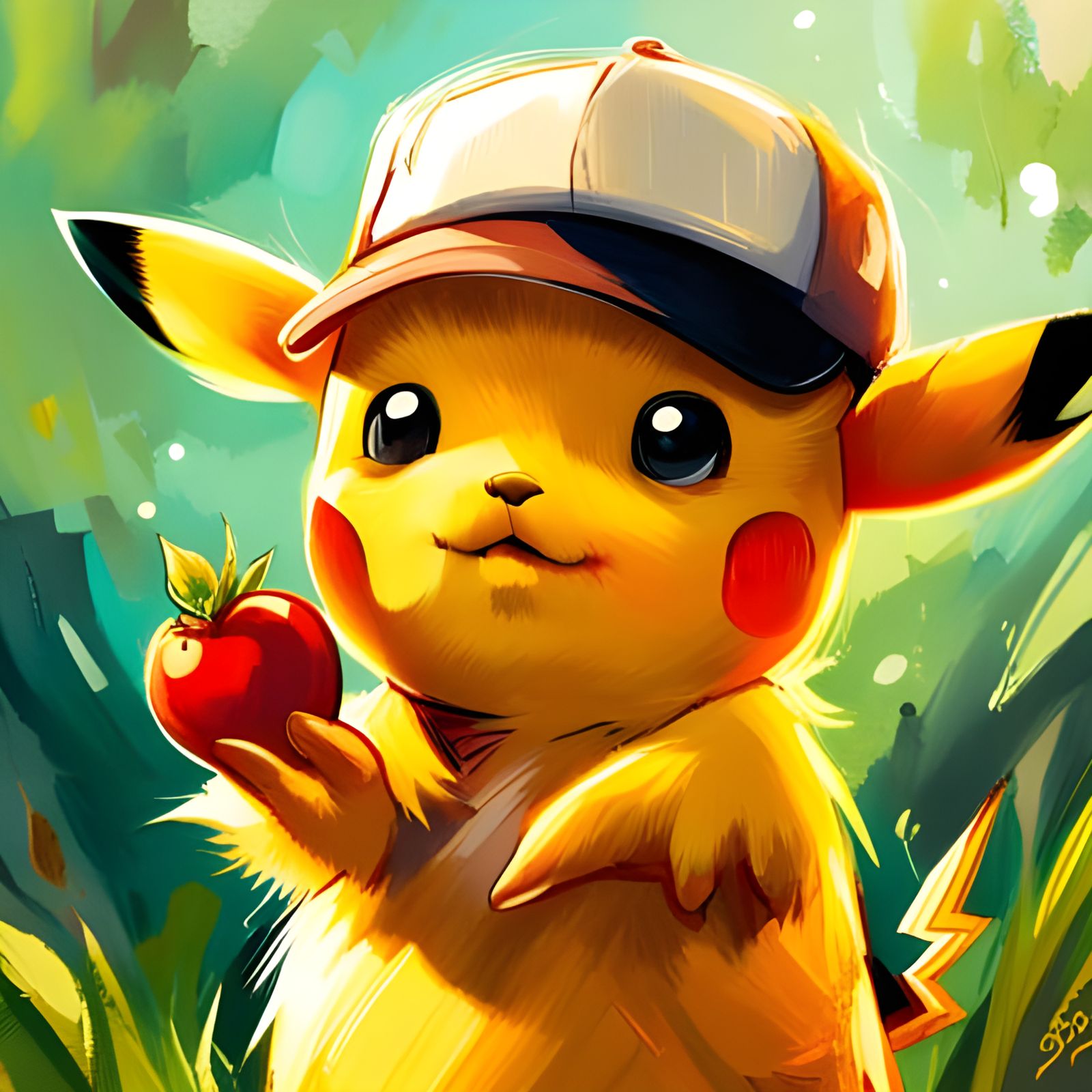 Adorable Pikachu Character Art in Fantasy Style