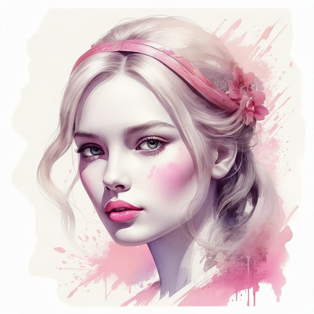 Norwegian Beauty in Watercolor Style