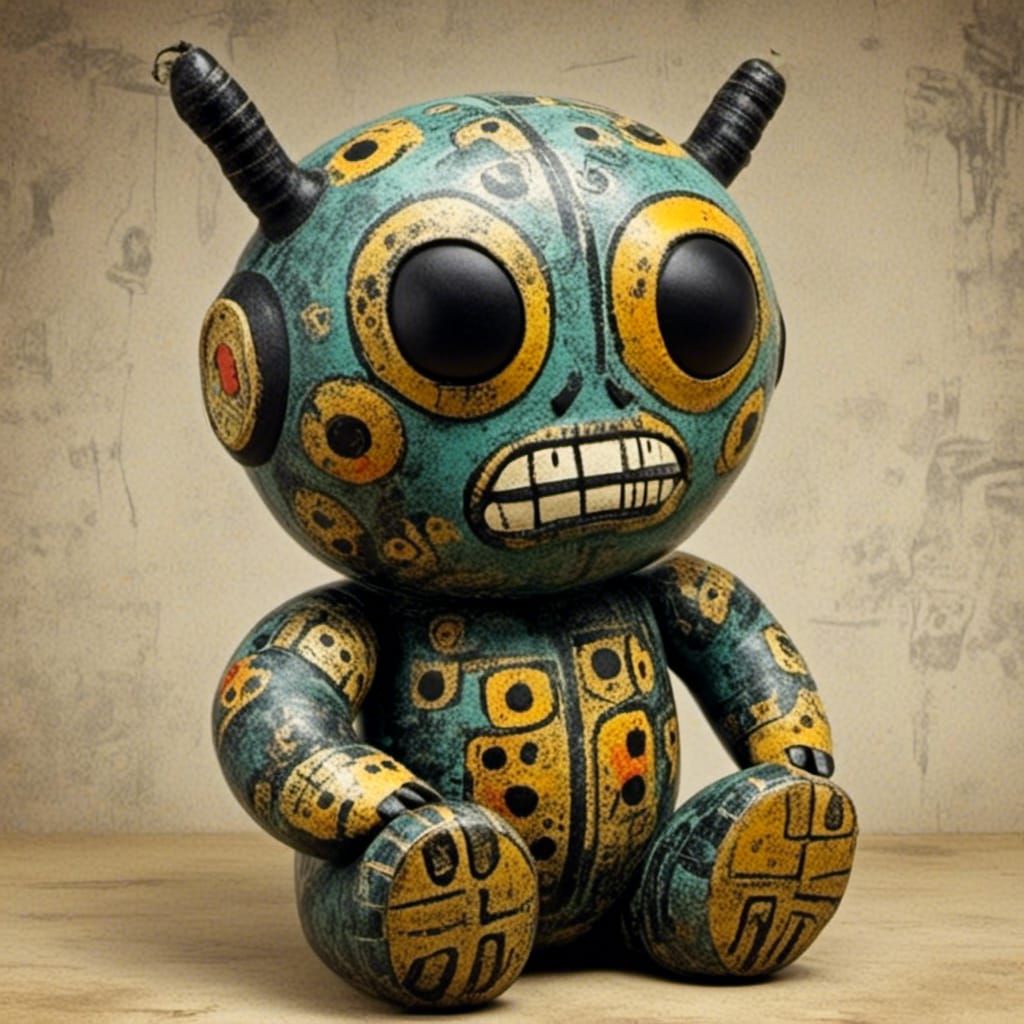 Angry Doll in Dubuffet Style