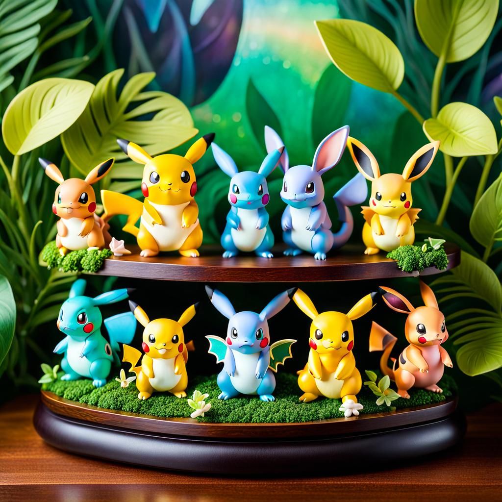 Pokemon Figurines in Art Nouveau Style