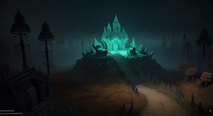 Eldritch Supernatural Scene in Detailed Matte Painting