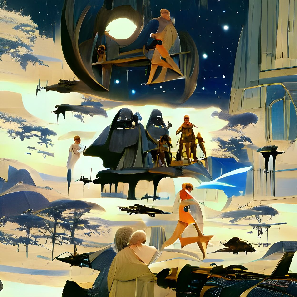 Star Wars Illustration: Obi-Wan, Darth Vader, and More