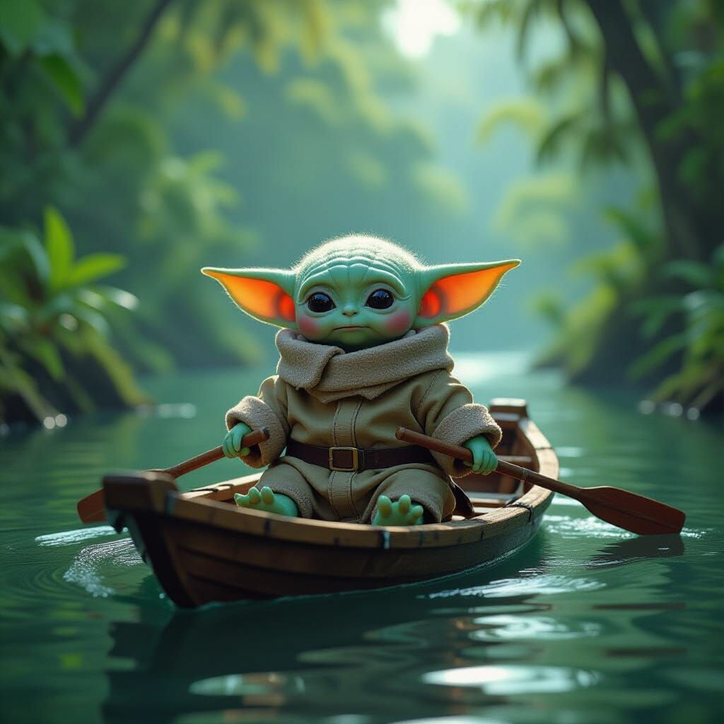 Baby Yoda's Amazon Adventure: Digital Matte Painting