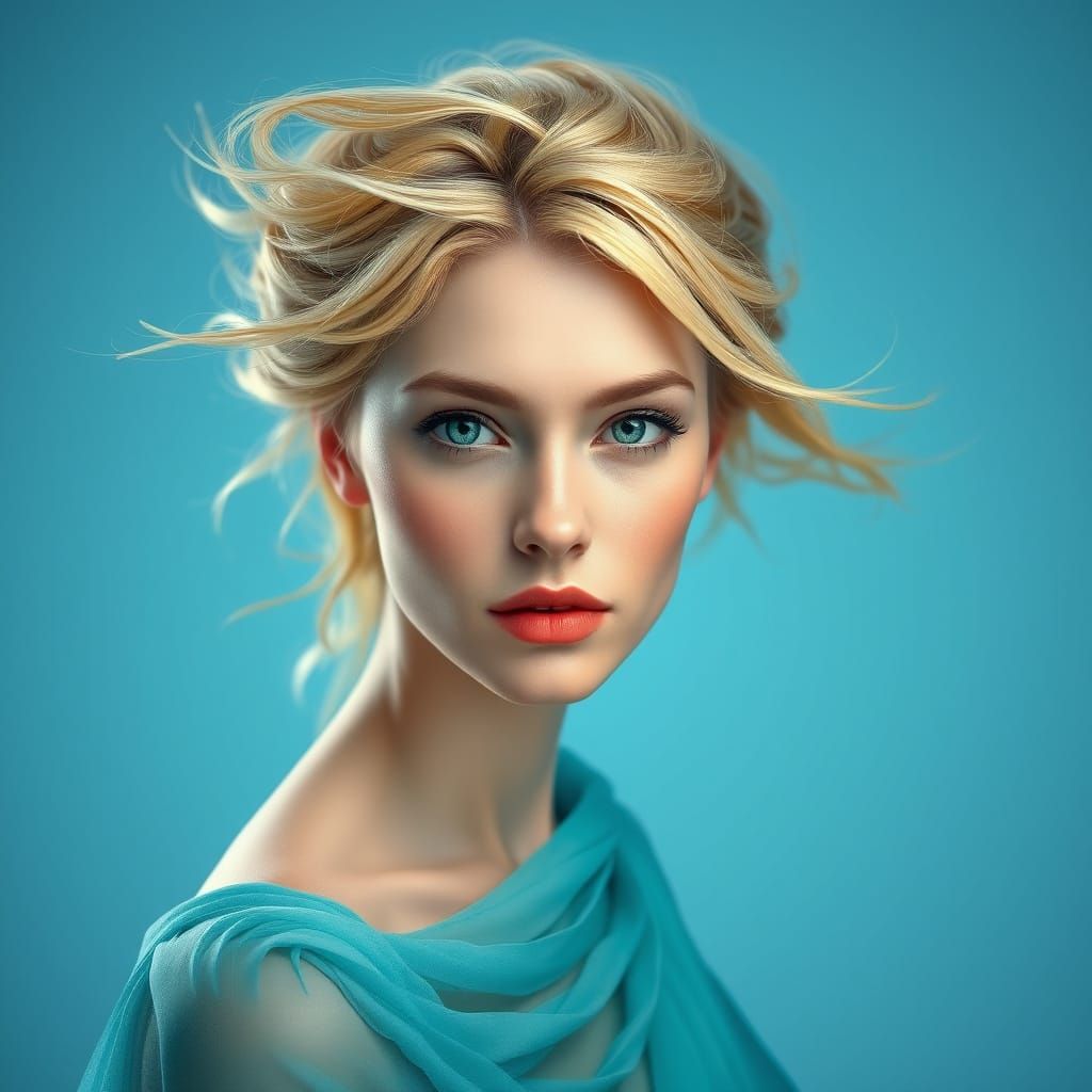 Regal Woman Takes Flight in Stunning 8K Portrait