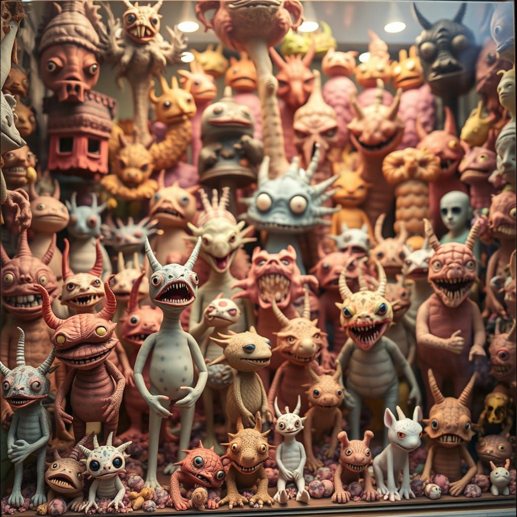 Whimsical Shop Window Display of Toy Shop Delights