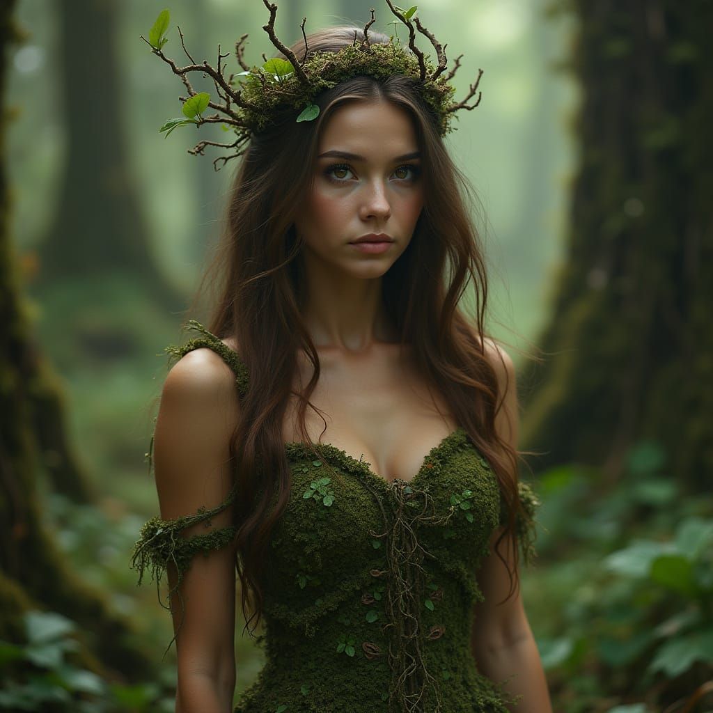 Enchanted Forest Maiden in Whimsical Style