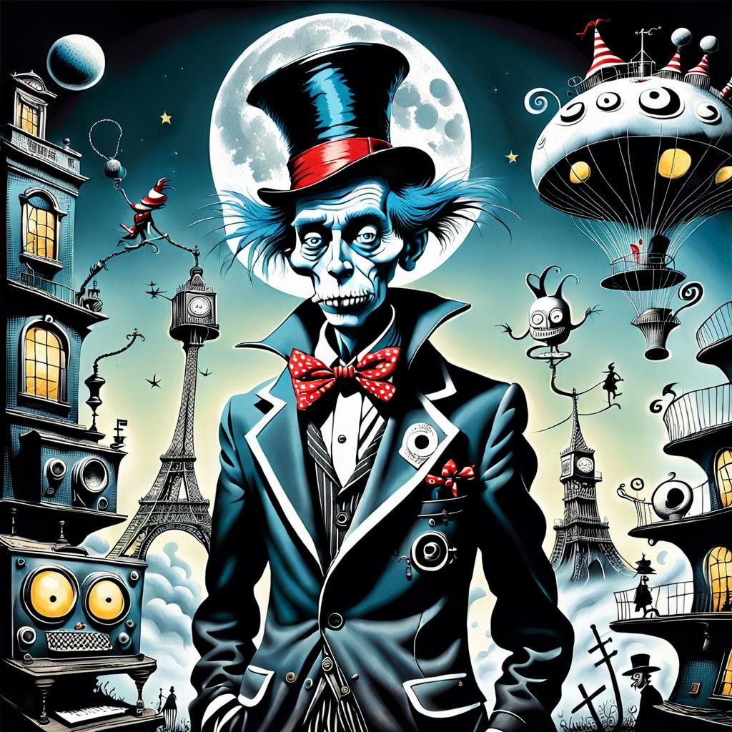 Create a high-definition, surreal illustration that reflects...
