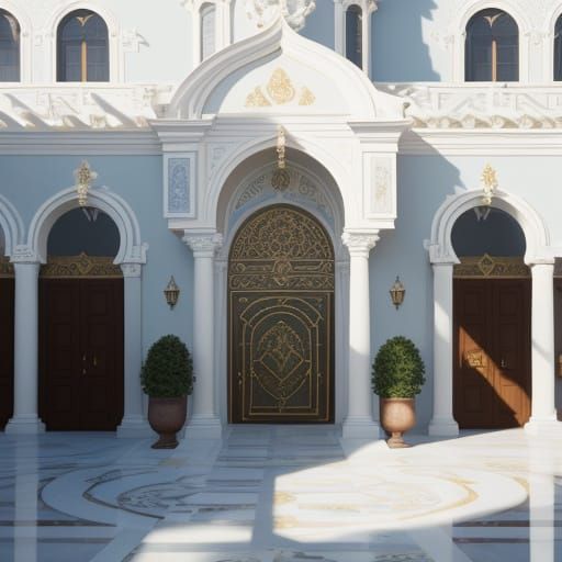 Ornate Baroque-Style Mosaic Lantern Adorns a Grand European ...