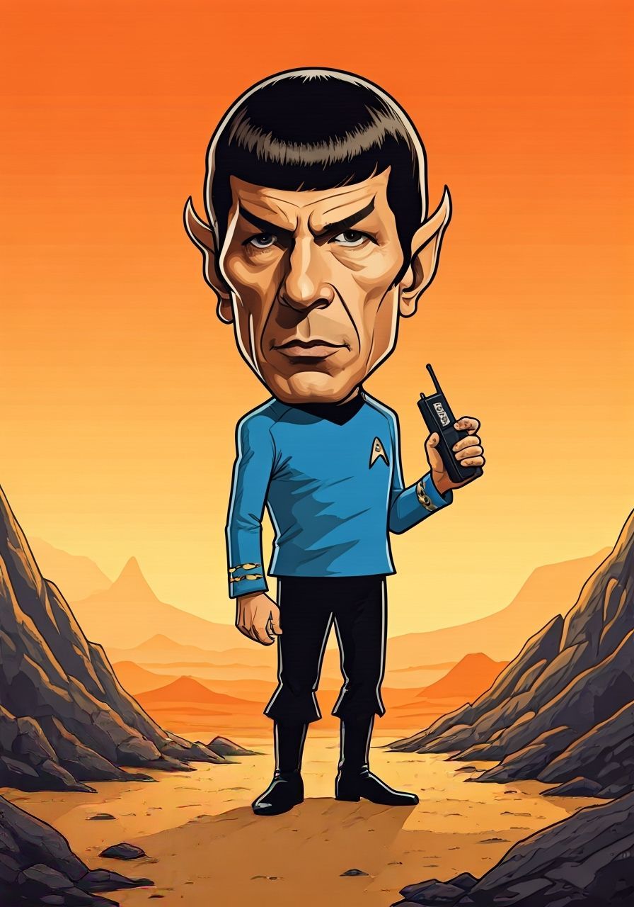 Mr. Spock Caricature on Alien Planet