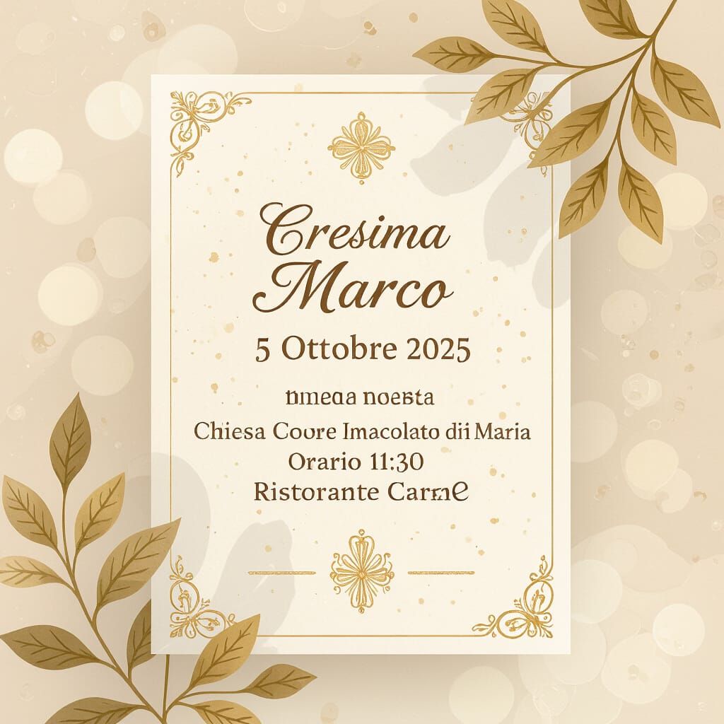 Elegant Confirmation Invitation Design in Cream & Gold
