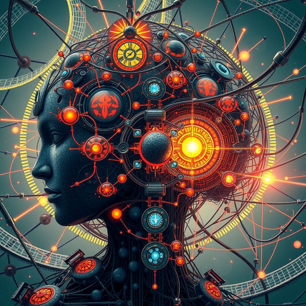 Intricate Soul Nexus in Epic Futurism Style