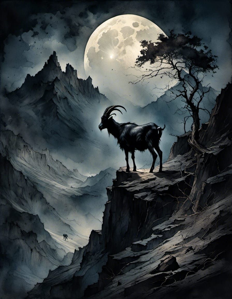 Black mountain goat