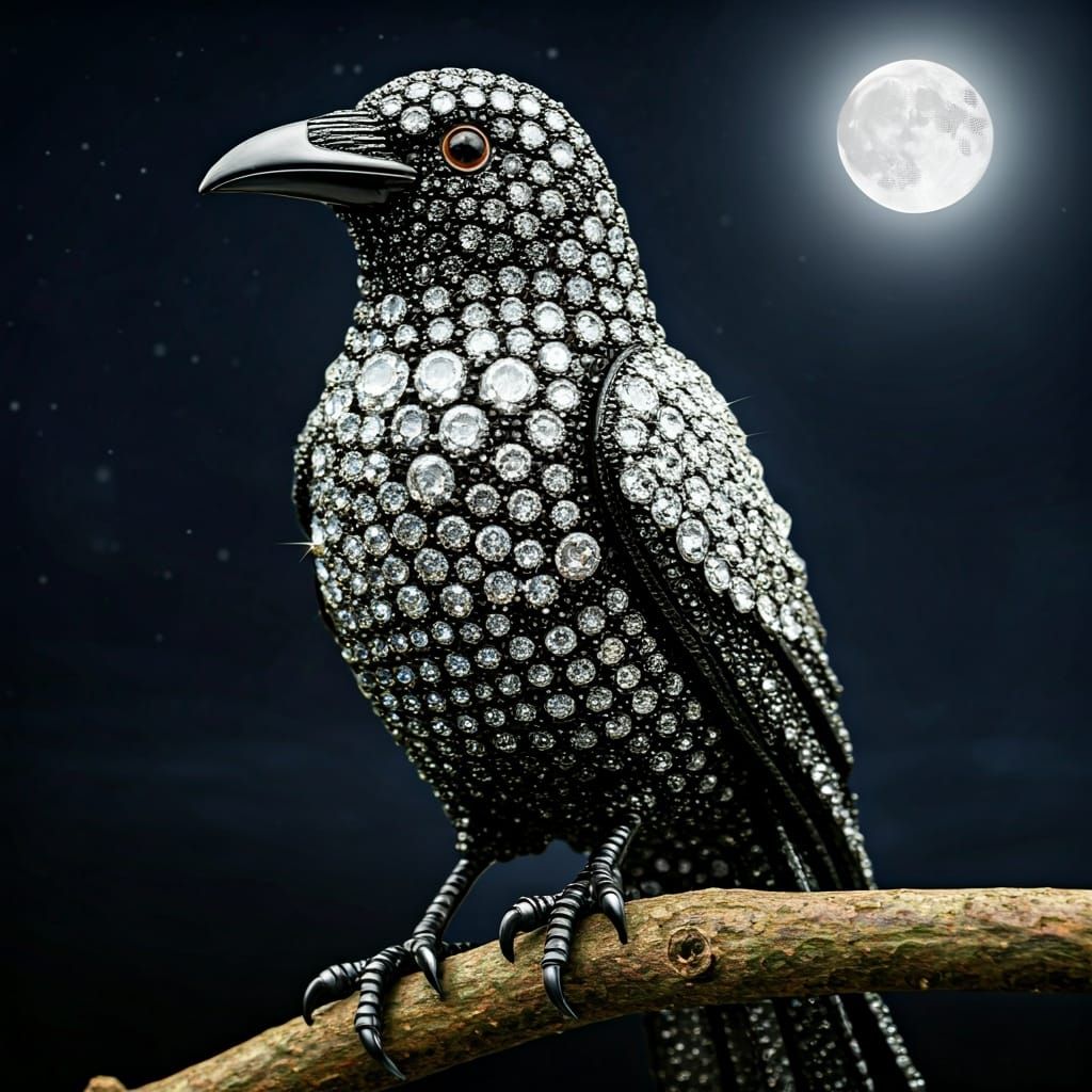 Diamond encrusted crow