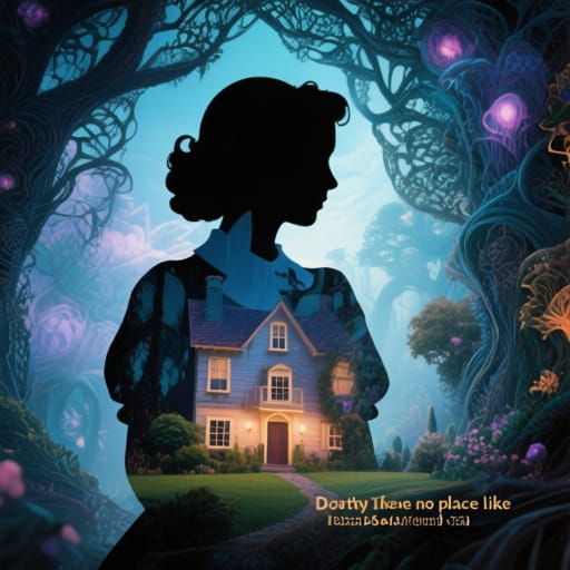 Fantasy Double Exposure Silhouette in Detailed Style