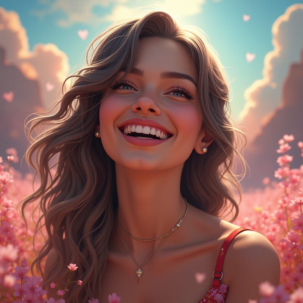 Stunning Hyperrealistic Portrait of a Beautiful Woman in a F...