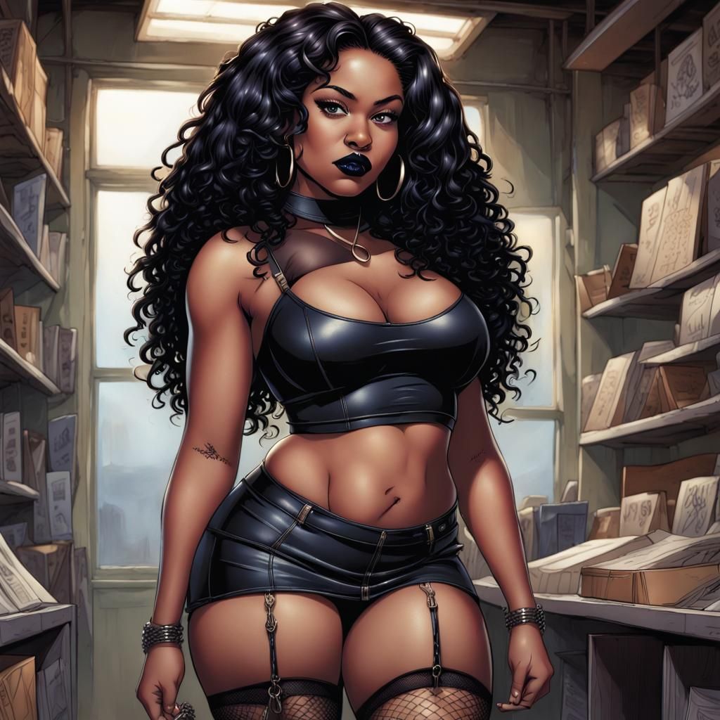 Curvy Woman in Comic Book Art Style
