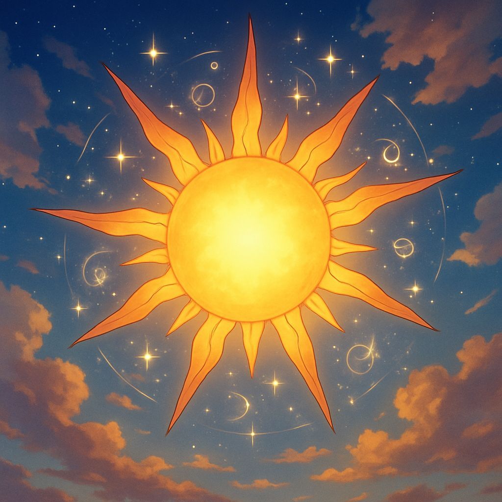 Magical Sun Anime Illustration