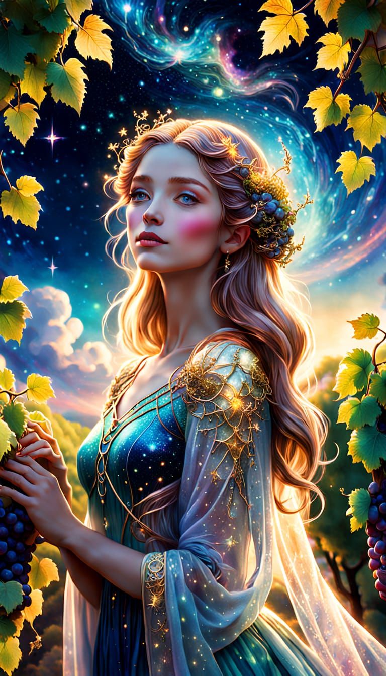 Celestial Goddess in the Starry Vineyard