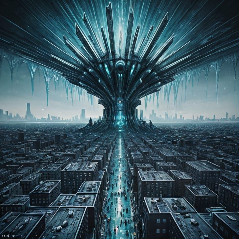 Colorful Ice Creature Graffiti Art