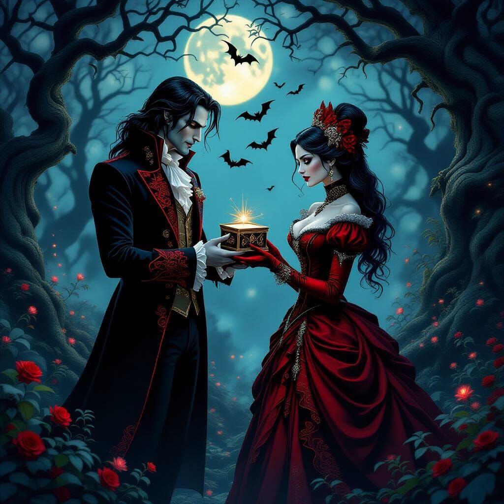 Gothic Fantasy: Vampire Gift in Enchanted Forest