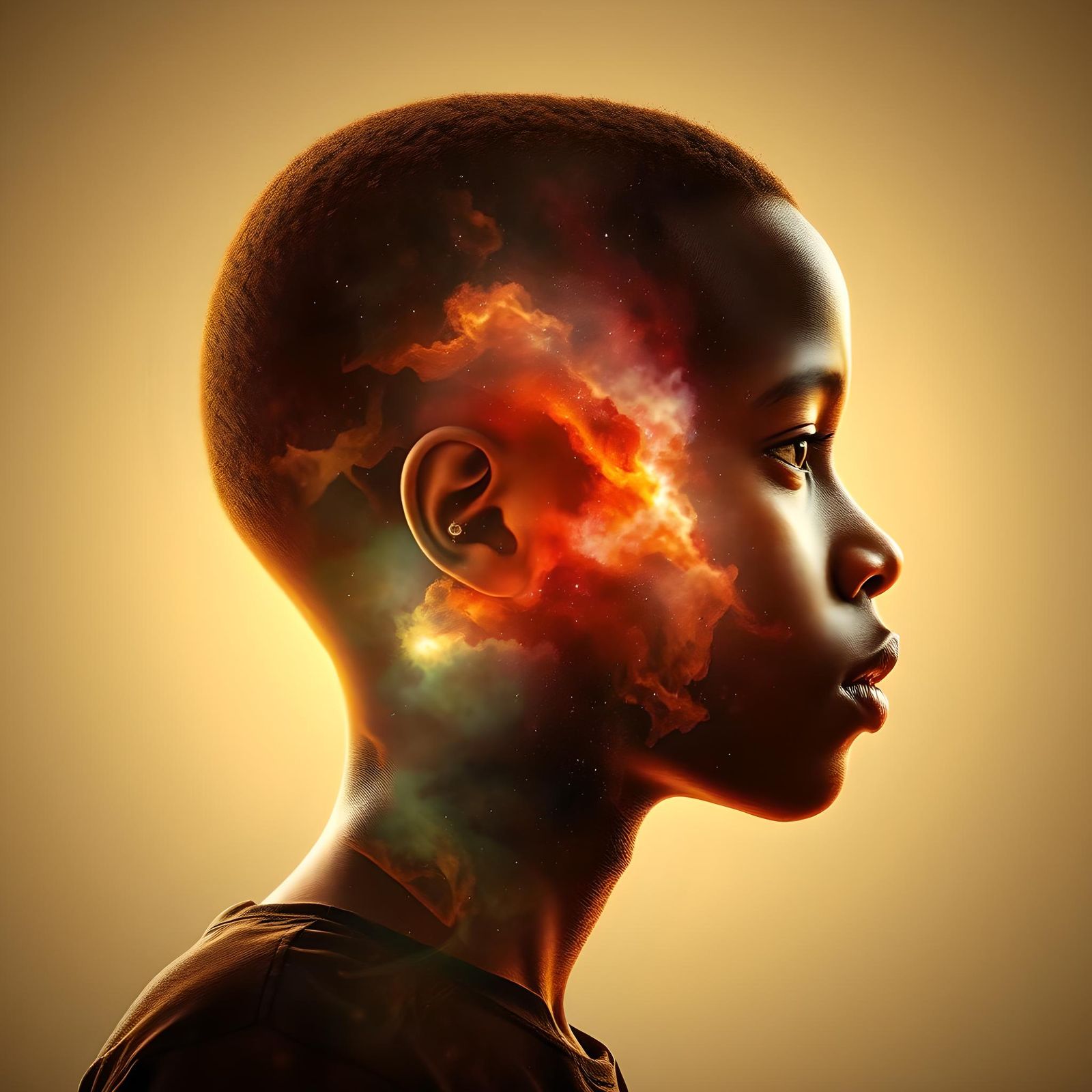 Nebula Mindscape: A Double Exposure Portrait