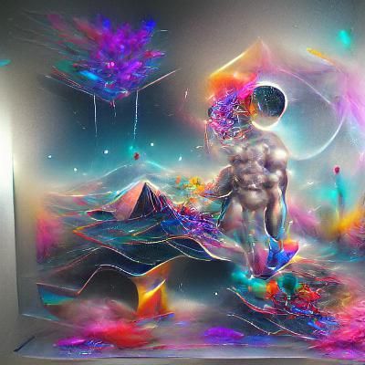 Holographic Cosmic Dreamscape in Astral Mixed Media