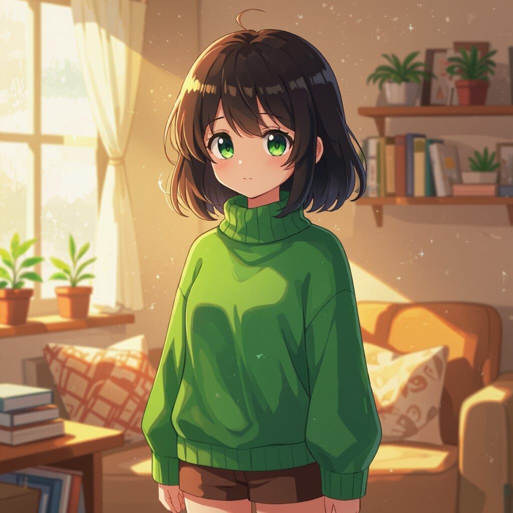 Anime Chara from Undertale in Digital Art Style