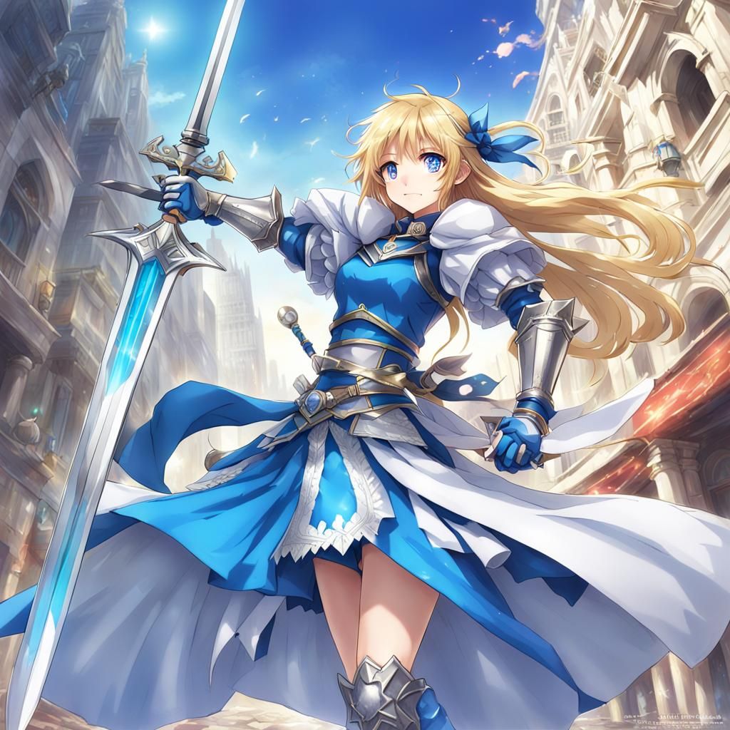 Fantasy Girl Knight in Anime Style