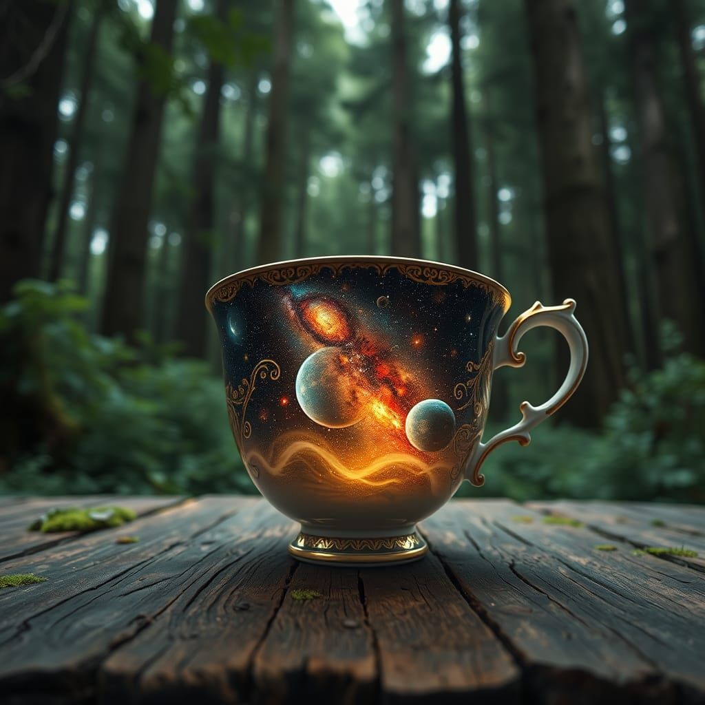 Cosmic Teacup: A Matte Painting of Fantasy
