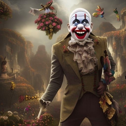 Happy Clown in Epic Cinematic Digital Painting