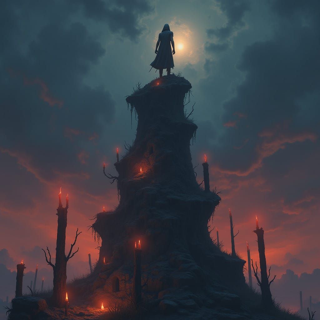 Ethereal Twilight Figure on Ancient Spire